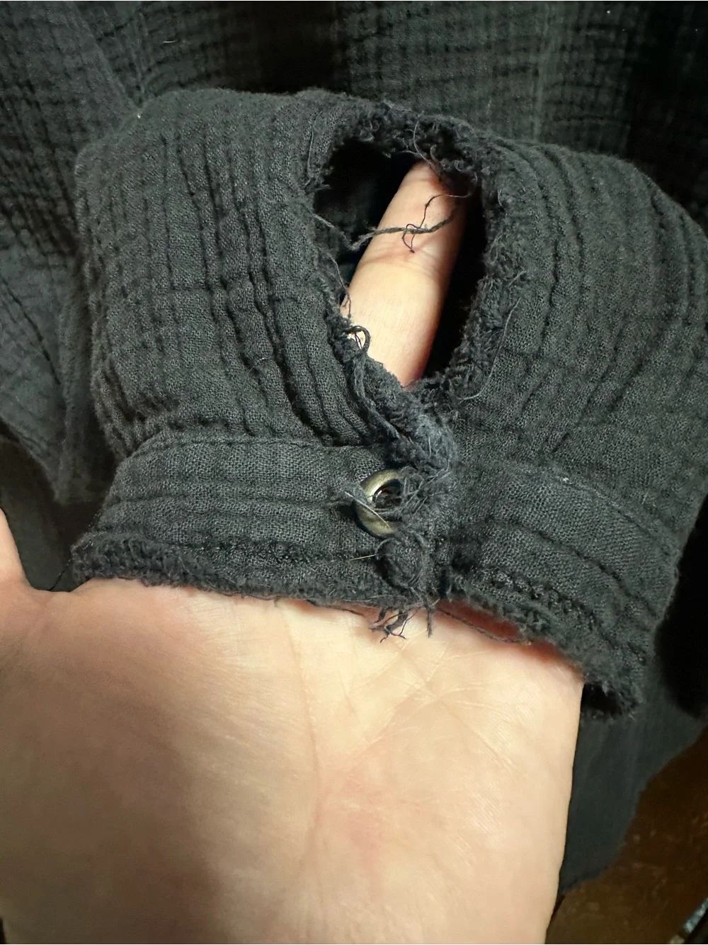We The Free Black Textured Button-Front Shirt - Picture 6 of 11
